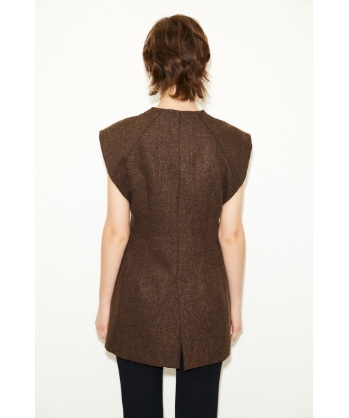 THROW by SLY（スローバイスライ）の「THROW CONSCIOUS VEST コンシャス ベスト マニッシュ ジャケット ノースリーブ（ベスト・レディース・オフホワイト/ブラウン系その他2・FREE）」の14枚目の写真