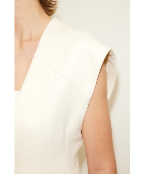 THROW by SLY（スローバイスライ）の「THROW CONSCIOUS VEST コンシャス ベスト マニッシュ ジャケット ノースリーブ（ベスト・レディース・オフホワイト/ブラウン系その他2・FREE）」の9枚目の写真