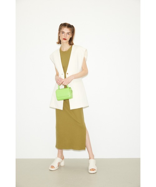 THROW by SLY（スローバイスライ）の「THROW CONSCIOUS VEST コンシャス ベスト マニッシュ ジャケット ノースリーブ（ベスト・レディース・オフホワイト/ブラウン系その他2・FREE）」の21枚目の写真