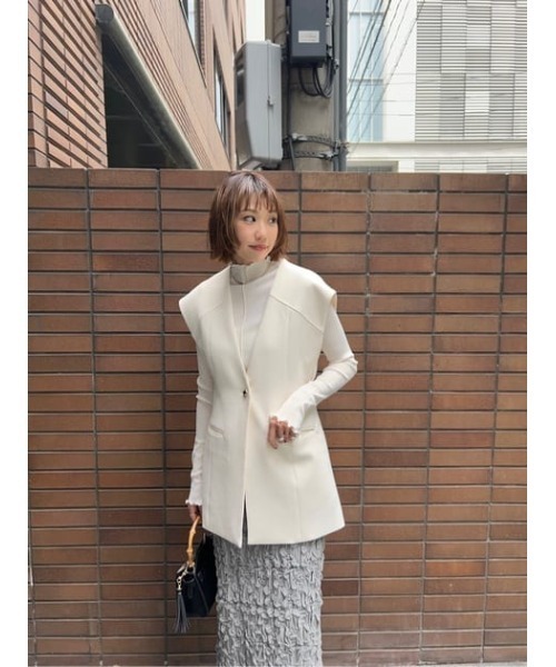 THROW by SLY（スローバイスライ）の「THROW CONSCIOUS VEST コンシャス ベスト マニッシュ ジャケット ノースリーブ（ベスト・レディース・オフホワイト/ブラウン系その他2・FREE）」の16枚目の写真