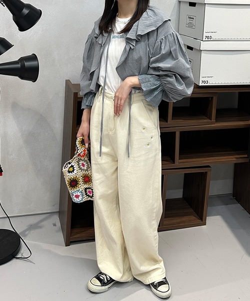 kutir（クティール）の「コットンレースボレロ（カーディガン/ボレロ・レディース・ライトピンク/ブラック/サックスブルー/オフホワイト・FREE）」の20枚目の写真