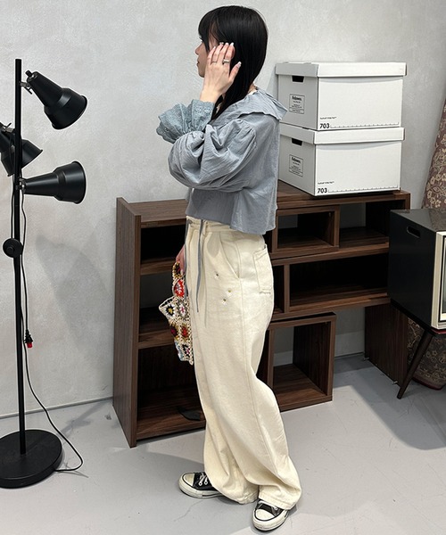 kutir（クティール）の「コットンレースボレロ（カーディガン/ボレロ・レディース・ライトピンク/ブラック/サックスブルー/オフホワイト・FREE）」の21枚目の写真