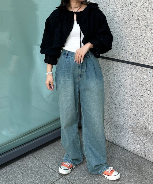 kutir（クティール）の「コットンレースボレロ（カーディガン/ボレロ・レディース・ライトピンク/ブラック/サックスブルー/オフホワイト・FREE）」の8枚目の写真