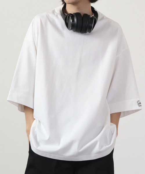 Sunny Smith(サニースミス)の「Sunnysmith 11.6ウルトラヘビーオンス Heavy Smith ロゴ刺繍 Tシャツ 半袖(Tシャツ/カットソー・メンズ・オフホワイト/チャコールグレー/ネイビー/グリーン・F)」の1枚目の写真