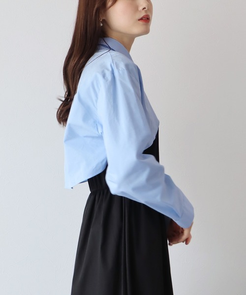 BLUEEAST（ブルーイースト）の「クロップドボレロシャツ（シャツ/ブラウス・レディース・ホワイト/ブラック/ブルー・MEDIUM）」の19枚目の写真