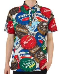 Loudmouth/ラウドマウス ゴルフウェア 吸汗速乾 UVカット 接触冷感 総柄 ハーフボタンダウン 半袖 ポロシャツ