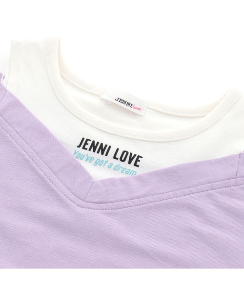 JENNI love（ジェニィラブ）の「レイヤード風肩あきTシャツ（T