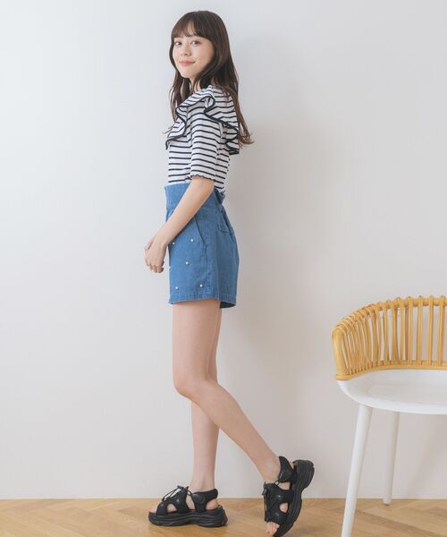 ems excite（エムズエキサイト）の「デカ襟5分袖CT（Tシャツ/カットソー・レディース・ピンク/ブラック/オフホワイト/ブラック系その他3・FREE）」の22枚目の写真