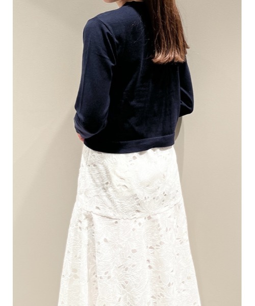 snidel パールボタンカーディガン NAVY ネイビー 紺色 SNIDEL 新作10%OFF スナイデル トップス 25春夏 パールボタン