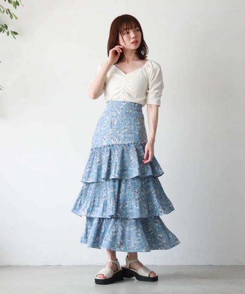 archives(アルシーヴ)の「2wayギャザー楊柳カットTOPS(Tシャツ/カットソー・レディース・オフホワイト/ブラック/アイボリー/グリーン・MEDIUM)」の17枚目の写真