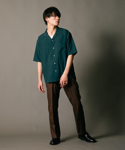 Blue Standard （ブルースタンダード）の「【BLUE STANDARD/ブルースタンダード】接触冷感 　ポリトロセミフレアパンツ センタープレス　スラックス ブーツカット　ウエストゴム入り（スラックス・メンズ・ブラック/ブラウン/チャコールグレー・SMALL/LARGE/MEDIUM/X-LARGE）」の19枚目の写真