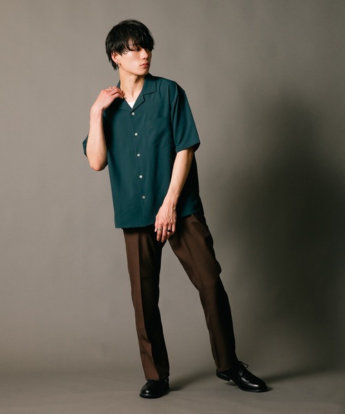 Blue Standard （ブルースタンダード）の「【BLUE STANDARD/ブルースタンダード】接触冷感 　ポリトロセミフレアパンツ センタープレス　スラックス ブーツカット　ウエストゴム入り（スラックス・メンズ・ブラック/ブラウン/チャコールグレー・SMALL/LARGE/MEDIUM/X-LARGE）」の20枚目の写真