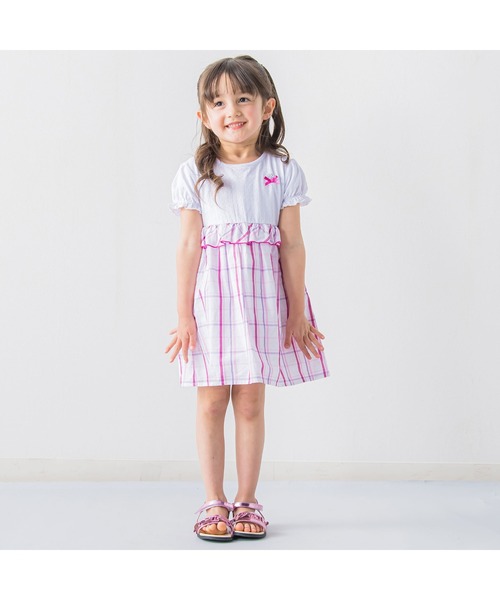 BeBe(ベベ)の「BeBe/【お揃い】チェック柄ドッキングワンピース(80~140cm)(ワンピース・キッズ・ピンク系その他/ブルー系その他・130/140/100/90/80/120/110)」の9枚目の写真