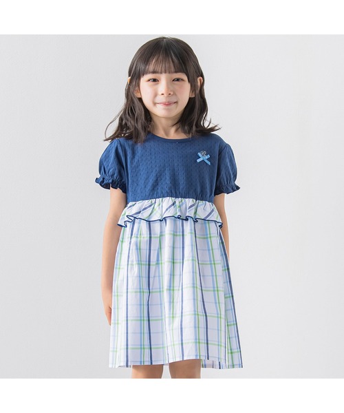 BeBe(ベベ)の「BeBe/【お揃い】チェック柄ドッキングワンピース(80~140cm)(ワンピース・キッズ・ピンク系その他/ブルー系その他・130/140/100/90/80/120/110)」の3枚目の写真