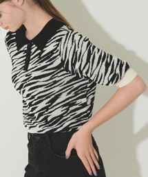 Solace | ゼブラジャガードポロニット(ニット/セーター)