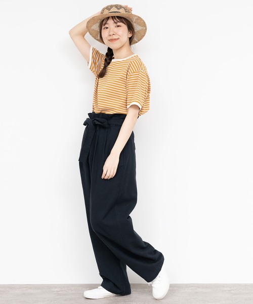 PAR ICI（パーリッシィ）の「コットンリネン ウエストリボンボリュームパンツ（その他パンツ・レディース・ブラック/ベージュ・FREE）」の9枚目の写真