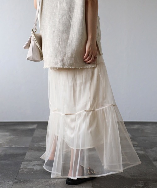 ap retro（アプレトロ）の「チュールティアードスカート（スカート・レディース・アイボリー/ブラック/ドット/ブラック系その他/ホワイト系その他・FREE）」の10枚目の写真