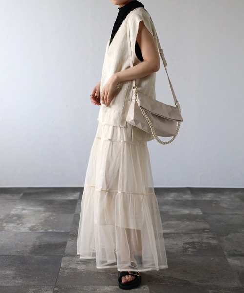 ap retro（アプレトロ）の「チュールティアードスカート（スカート・レディース・アイボリー/ブラック/ドット/ブラック系その他/ホワイト系その他・FREE）」の14枚目の写真