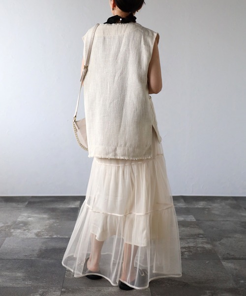 ap retro（アプレトロ）の「チュールティアードスカート（スカート・レディース・アイボリー/ブラック/ドット/ブラック系その他/ホワイト系その他・FREE）」の15枚目の写真