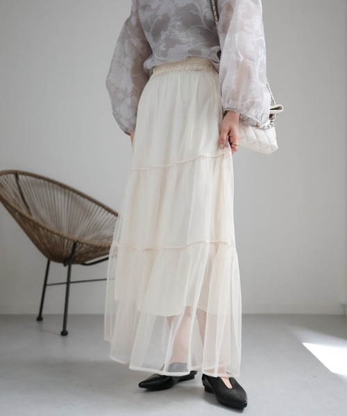 ap retro（アプレトロ）の「チュールティアードスカート（スカート・レディース・アイボリー/ブラック/ドット/ブラック系その他/ホワイト系その他・FREE）」の17枚目の写真