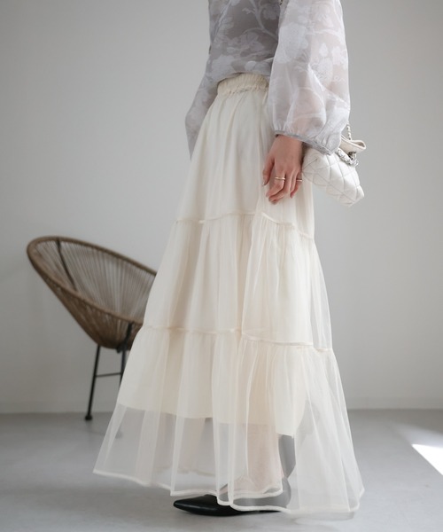 ap retro（アプレトロ）の「チュールティアードスカート（スカート・レディース・アイボリー/ブラック/ドット/ブラック系その他/ホワイト系その他・FREE）」の18枚目の写真