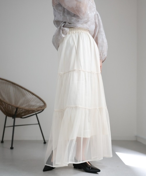 ap retro（アプレトロ）の「チュールティアードスカート（スカート・レディース・アイボリー/ブラック/ドット/ブラック系その他/ホワイト系その他・FREE）」の19枚目の写真