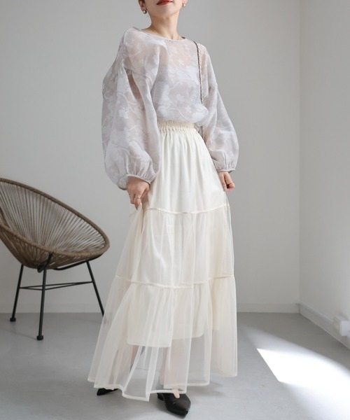 ap retro（アプレトロ）の「チュールティアードスカート（スカート・レディース・アイボリー/ブラック/ドット/ブラック系その他/ホワイト系その他・FREE）」の20枚目の写真