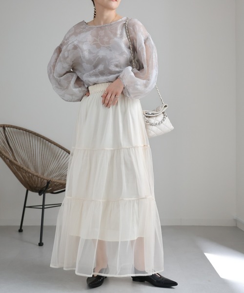 ap retro（アプレトロ）の「チュールティアードスカート（スカート・レディース・アイボリー/ブラック/ドット/ブラック系その他/ホワイト系その他・FREE）」の21枚目の写真