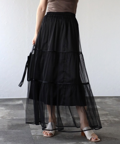 ap retro（アプレトロ）の「チュールティアードスカート（スカート・レディース・アイボリー/ブラック/ドット/ブラック系その他/ホワイト系その他・FREE）」の22枚目の写真