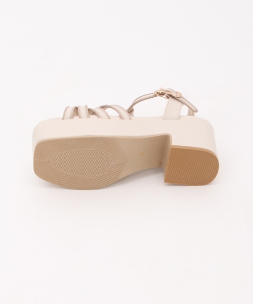 axes femme(アクシーズファム)の「パイピングストラップサンダル(サンダル・レディース・キナリ/ブラウン/ブラック・MEDIUM/LARGE)」の4枚目の写真