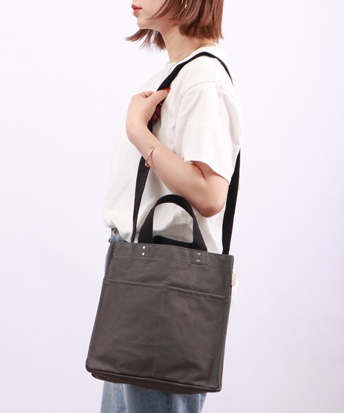 ROOTOTE(ルートート)の「ROOTOTE スクエアキャンバス2WAYミニトートバッグ(トートバッグ・メンズ・ブルー/セージグリーン/ダークグレー・FREE)」の2枚目の写真