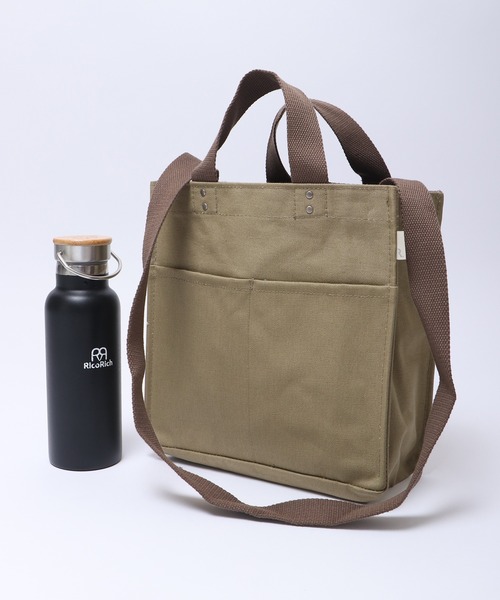 ROOTOTE(ルートート)の「ROOTOTE スクエアキャンバス2WAYミニトートバッグ(トートバッグ・メンズ・ブルー/セージグリーン/ダークグレー・FREE)」の3枚目の写真