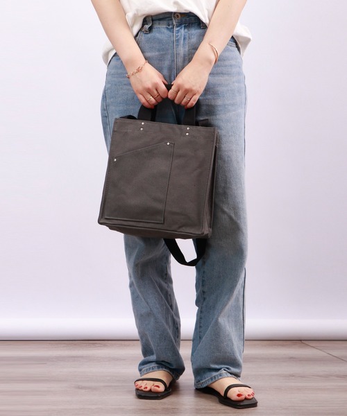 ROOTOTE(ルートート)の「ROOTOTE スクエアキャンバス2WAYミニトートバッグ(トートバッグ・メンズ・ブルー/セージグリーン/ダークグレー・FREE)」の11枚目の写真