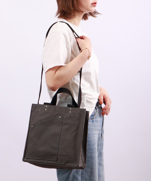 ROOTOTE(ルートート)の「ROOTOTE スクエアキャンバス2WAYミニトートバッグ(トートバッグ・メンズ・ブルー/セージグリーン/ダークグレー・FREE)」の10枚目の写真