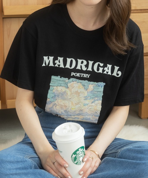 Ada.(エイダ)の「イラストプリントTシャツ(Tシャツ/カットソー・レディース・ブラック/ホワイト・FREE)」の1枚目の写真