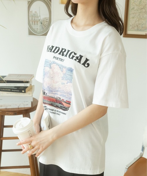 Ada.(エイダ)の「イラストプリントTシャツ(Tシャツ/カットソー・レディース・ブラック/ホワイト・FREE)」の3枚目の写真