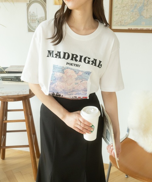 Ada.(エイダ)の「イラストプリントTシャツ(Tシャツ/カットソー・レディース・ブラック/ホワイト・FREE)」の6枚目の写真