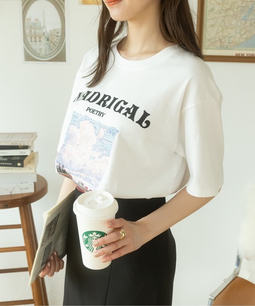 Ada.(エイダ)の「イラストプリントTシャツ(Tシャツ/カットソー・レディース・ブラック/ホワイト・FREE)」の8枚目の写真