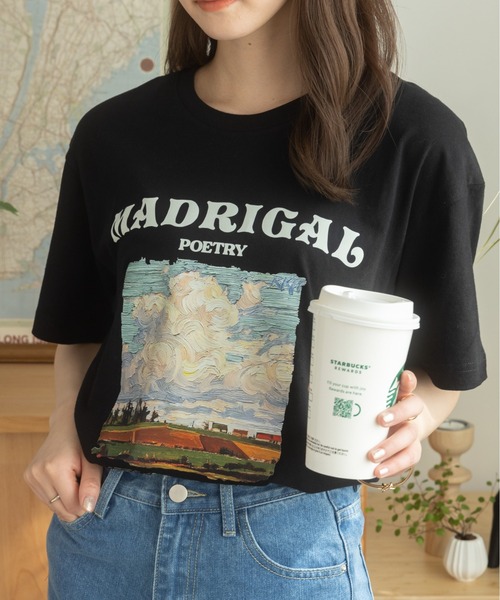 Ada.(エイダ)の「イラストプリントTシャツ(Tシャツ/カットソー・レディース・ブラック/ホワイト・FREE)」の16枚目の写真