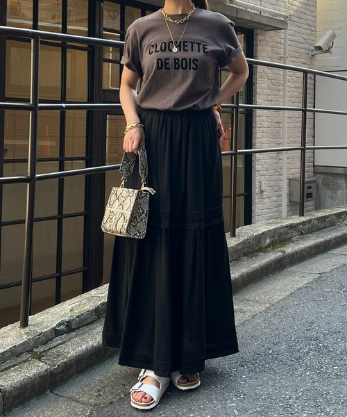un dix cors タフタティアードスカート 黒 アンディコール