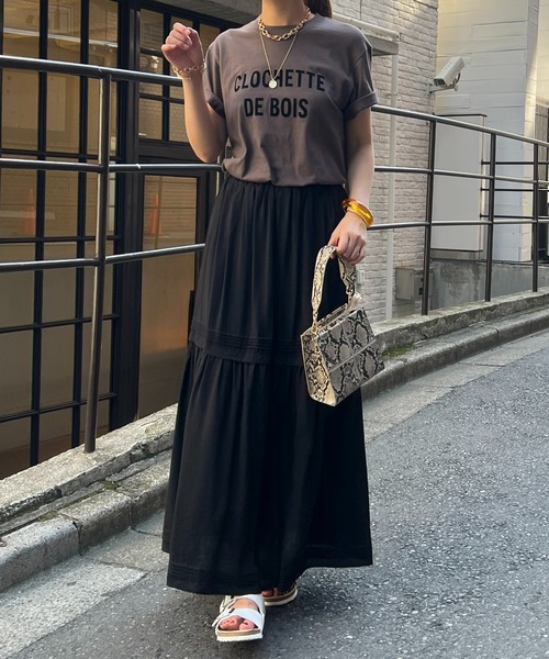 un dix cors（アンディコール）の「切替ギャザーロングスカート