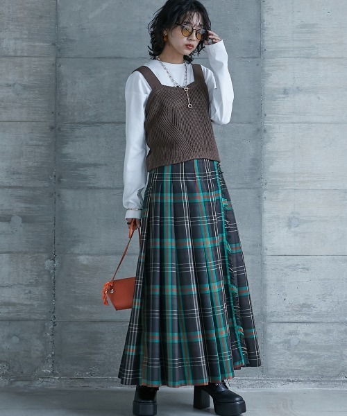 GEVS.（ジェイヴィス）の「＜大きいサイズ＞ ニットビスチェ GEVS.（ニット/セーター・レディース・ブラウン/グレー・L/LL/3L/4L/5L）」の10枚目の写真