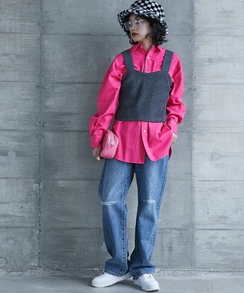 GEVS.（ジェイヴィス）の「＜大きいサイズ＞ ニットビスチェ GEVS.（ニット/セーター・レディース・ブラウン/グレー・L/LL/3L/4L/5L）」の13枚目の写真