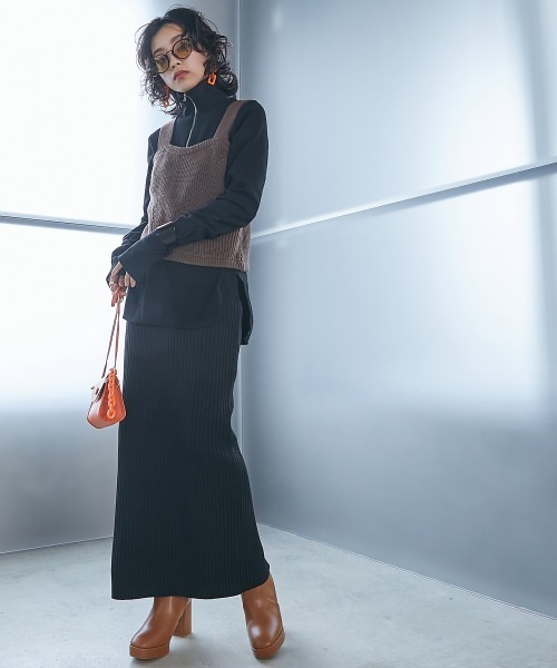 GEVS.（ジェイヴィス）の「＜大きいサイズ＞ ニットビスチェ GEVS.（ニット/セーター・レディース・ブラウン/グレー・L/LL/3L/4L/5L）」の14枚目の写真