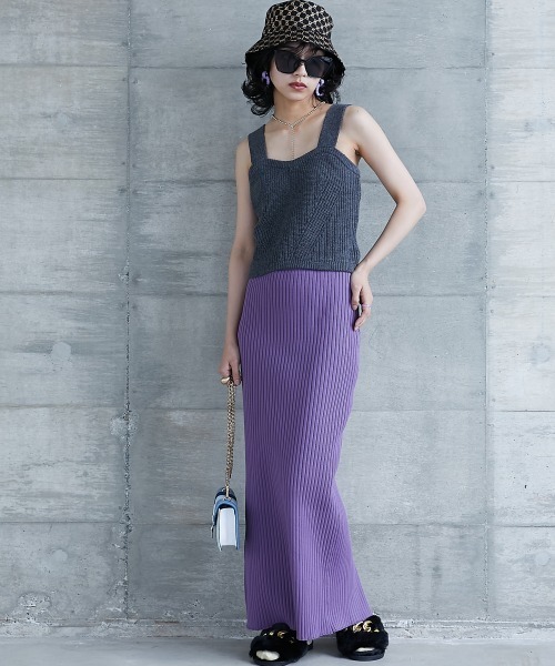 GEVS.（ジェイヴィス）の「＜大きいサイズ＞ ニットビスチェ GEVS.（ニット/セーター・レディース・ブラウン/グレー・L/LL/3L/4L/5L）」の3枚目の写真