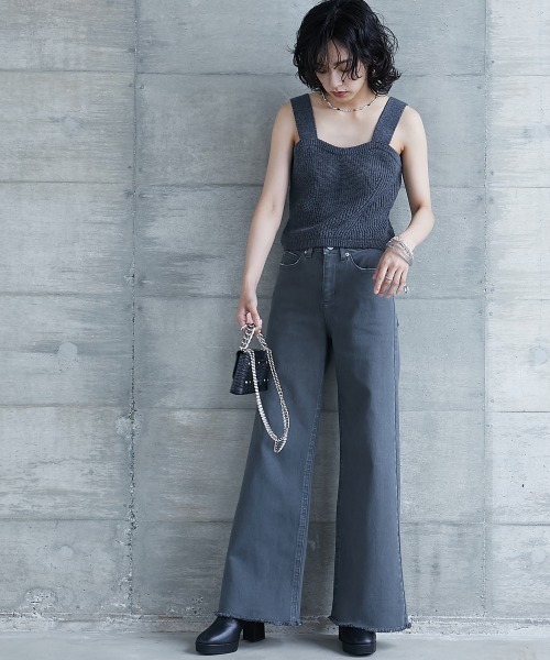 GEVS.（ジェイヴィス）の「＜大きいサイズ＞ ニットビスチェ GEVS.（ニット/セーター・レディース・ブラウン/グレー・L/LL/3L/4L/5L）」の5枚目の写真