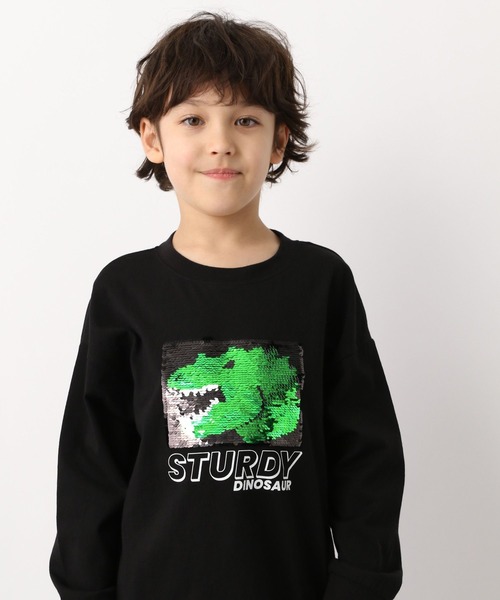 GLOBAL WORK(グローバルワーク)の「ヘビロッTEE/スパンコール/907686(Tシャツ/カットソー・キッズ・ブラック系その他/ブラック・100cm/110cm/120cm/130cm/140cm/150cm/160cm)」の2枚目の写真