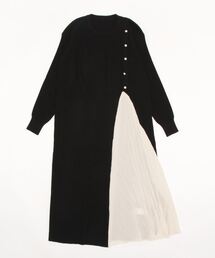 Burner | 【OKUOKU　0909】サイドプリーツ MIXロングワンピース oku-onepiece-703308369457-52 U1(ワンピース)