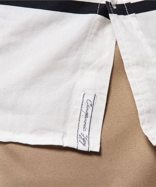 CIAOPANIC TYPY（チャオパニックティピー）の「綿麻半袖ボーダーBDシャツ（シャツ/ブラウス・メンズ・ホワイト/ネイビー・MEDIUM/LARGE/SMALL）」の12枚目の写真