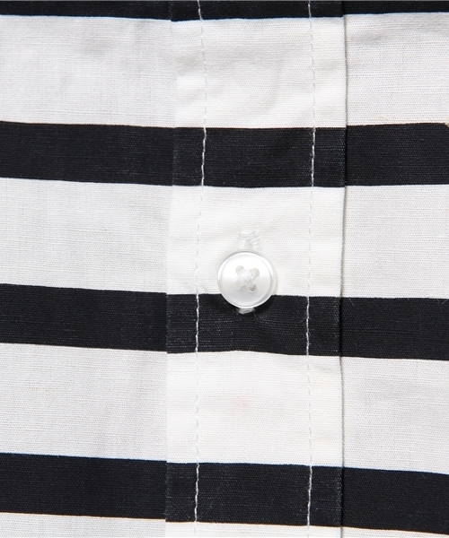 CIAOPANIC TYPY（チャオパニックティピー）の「綿麻半袖ボーダーBDシャツ（シャツ/ブラウス・メンズ・ホワイト/ネイビー・MEDIUM/LARGE/SMALL）」の13枚目の写真